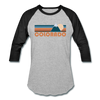 Colorado Baseball T-Shirt - Retro Mountain Unisex Colorado Raglan T Shirt - heather gray/black
