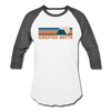 Crested Butte, Colorado Baseball T-Shirt - Retro Mountain Unisex Crested Butte Raglan T Shirt - white/charcoal