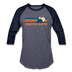 Crested Butte, Colorado Baseball T-Shirt - Retro Mountain Unisex Crested Butte Raglan T Shirt - heather blue/navy