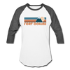 Fort Collins, Colorado Baseball T-Shirt - Retro Mountain Unisex Fort Collins Raglan T Shirt - white/charcoal