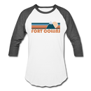 Fort Collins, Colorado Baseball T-Shirt - Retro Mountain Unisex Fort Collins Raglan T Shirt - white/charcoal