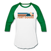 Fort Collins, Colorado Baseball T-Shirt - Retro Mountain Unisex Fort Collins Raglan T Shirt