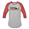 Jackson Hole, Wyoming Baseball T-Shirt - Retro Mountain Unisex Jackson Hole Raglan T Shirt - heather gray/red