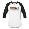 Jackson Hole, Wyoming Baseball T-Shirt - Retro Mountain Unisex Jackson Hole Raglan T Shirt - white/black