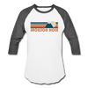 Jackson Hole, Wyoming Baseball T-Shirt - Retro Mountain Unisex Jackson Hole Raglan T Shirt - white/charcoal