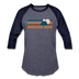 Jackson Hole, Wyoming Baseball T-Shirt - Retro Mountain Unisex Jackson Hole Raglan T Shirt - heather blue/navy