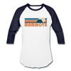 Mammoth, California Baseball T-Shirt - Retro Mountain Unisex Mammoth Raglan T Shirt - white/navy