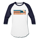Mammoth, California Baseball T-Shirt - Retro Mountain Unisex Mammoth Raglan T Shirt - white/navy