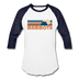 Mammoth, California Baseball T-Shirt - Retro Mountain Unisex Mammoth Raglan T Shirt - white/navy