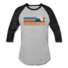 Mammoth, California Baseball T-Shirt - Retro Mountain Unisex Mammoth Raglan T Shirt - heather gray/black