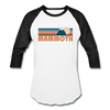 Mammoth, California Baseball T-Shirt - Retro Mountain Unisex Mammoth Raglan T Shirt - white/black