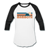 Mammoth, California Baseball T-Shirt - Retro Mountain Unisex Mammoth Raglan T Shirt - white/black