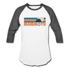 Mammoth, California Baseball T-Shirt - Retro Mountain Unisex Mammoth Raglan T Shirt - white/charcoal