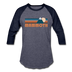 Mammoth, California Baseball T-Shirt - Retro Mountain Unisex Mammoth Raglan T Shirt - heather blue/navy