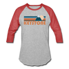 Keystone, Colorado Baseball T-Shirt - Retro Mountain Unisex Keystone Raglan T Shirt - heather gray/red