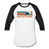 Keystone, Colorado Baseball T-Shirt - Retro Mountain Unisex Keystone Raglan T Shirt - white/black