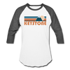 Keystone, Colorado Baseball T-Shirt - Retro Mountain Unisex Keystone Raglan T Shirt - white/charcoal
