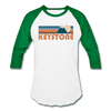 Keystone, Colorado Baseball T-Shirt - Retro Mountain Unisex Keystone Raglan T Shirt - white/kelly green