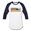 Missoula, Montana Baseball T-Shirt - Retro Mountain Unisex Missoula Raglan T Shirt - white/navy
