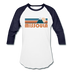 Missoula, Montana Baseball T-Shirt - Retro Mountain Unisex Missoula Raglan T Shirt - white/navy