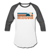 Missoula, Montana Baseball T-Shirt - Retro Mountain Unisex Missoula Raglan T Shirt - white/charcoal