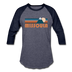 Missoula, Montana Baseball T-Shirt - Retro Mountain Unisex Missoula Raglan T Shirt - heather blue/navy