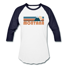 Montana Baseball T-Shirt - Retro Mountain Unisex Montana Raglan T Shirt