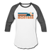 Montana Baseball T-Shirt - Retro Mountain Unisex Montana Raglan T Shirt - white/charcoal