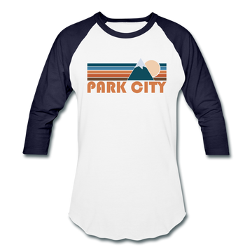 Park City, Utah Baseball T-Shirt - Retro Mountain Unisex Park City Raglan T Shirt - white/navy