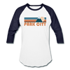 Park City, Utah Baseball T-Shirt - Retro Mountain Unisex Park City Raglan T Shirt - white/navy
