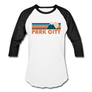 Park City, Utah Baseball T-Shirt - Retro Mountain Unisex Park City Raglan T Shirt - white/black