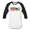 Park City, Utah Baseball T-Shirt - Retro Mountain Unisex Park City Raglan T Shirt - white/black