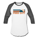 Park City, Utah Baseball T-Shirt - Retro Mountain Unisex Park City Raglan T Shirt - white/charcoal