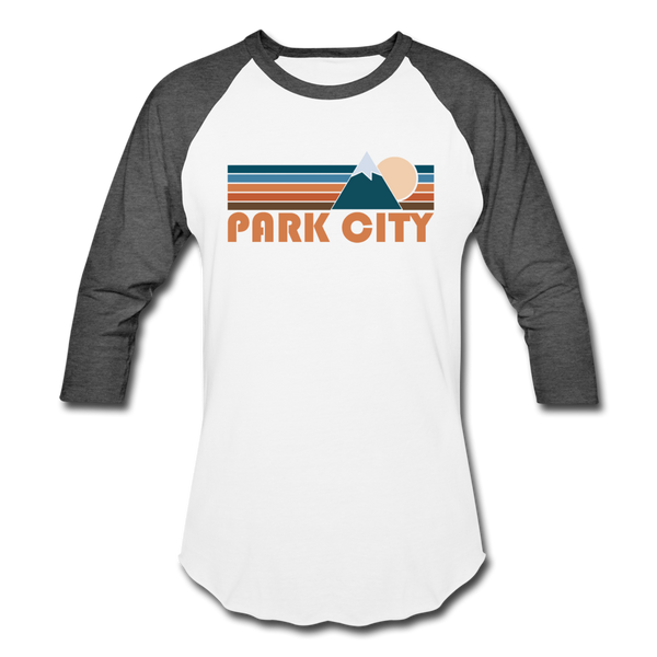Park City, Utah Baseball T-Shirt - Retro Mountain Unisex Park City Raglan T Shirt - white/charcoal