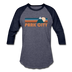 Park City, Utah Baseball T-Shirt - Retro Mountain Unisex Park City Raglan T Shirt - heather blue/navy