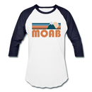 Moab, Utah Baseball T-Shirt - Retro Mountain Unisex Moab Raglan T Shirt - white/navy