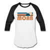 Moab, Utah Baseball T-Shirt - Retro Mountain Unisex Moab Raglan T Shirt - white/black