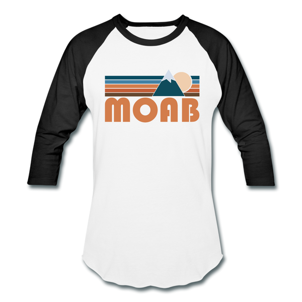 Moab, Utah Baseball T-Shirt - Retro Mountain Unisex Moab Raglan T Shirt - white/black