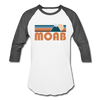 Moab, Utah Baseball T-Shirt - Retro Mountain Unisex Moab Raglan T Shirt - white/charcoal