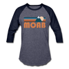 Moab, Utah Baseball T-Shirt - Retro Mountain Unisex Moab Raglan T Shirt - heather blue/navy