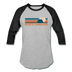 North Carolina Baseball T-Shirt - Retro Mountain Unisex North Carolina Raglan T Shirt - heather gray/black