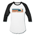 North Carolina Baseball T-Shirt - Retro Mountain Unisex North Carolina Raglan T Shirt - white/black