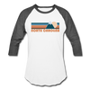 North Carolina Baseball T-Shirt - Retro Mountain Unisex North Carolina Raglan T Shirt - white/charcoal