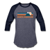 North Carolina Baseball T-Shirt - Retro Mountain Unisex North Carolina Raglan T Shirt - heather blue/navy
