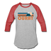 Ouray, Colorado Baseball T-Shirt - Retro Mountain Unisex Ouray Raglan T Shirt - heather gray/red