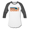Ouray, Colorado Baseball T-Shirt - Retro Mountain Unisex Ouray Raglan T Shirt - white/charcoal