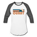Ouray, Colorado Baseball T-Shirt - Retro Mountain Unisex Ouray Raglan T Shirt - white/charcoal