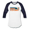 Ridgway, Colorado Baseball T-Shirt - Retro Mountain Unisex Ridgway Raglan T Shirt - white/navy