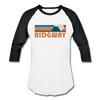 Ridgway, Colorado Baseball T-Shirt - Retro Mountain Unisex Ridgway Raglan T Shirt - white/black