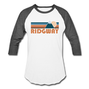 Ridgway, Colorado Baseball T-Shirt - Retro Mountain Unisex Ridgway Raglan T Shirt - white/charcoal